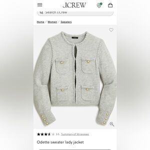 NWT J.Crew Odette Sweater Lady Jacket M